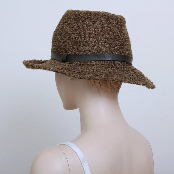 Women's Wool Blend Bowler Hat with Faux Leather Band - Picture 3 of 10